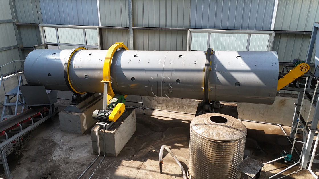 Línea de producción de granuladores de tambor rotativo para fertilizantes orgánicos con equipos integrados y capacidad de producción de 10000 toneladas por año