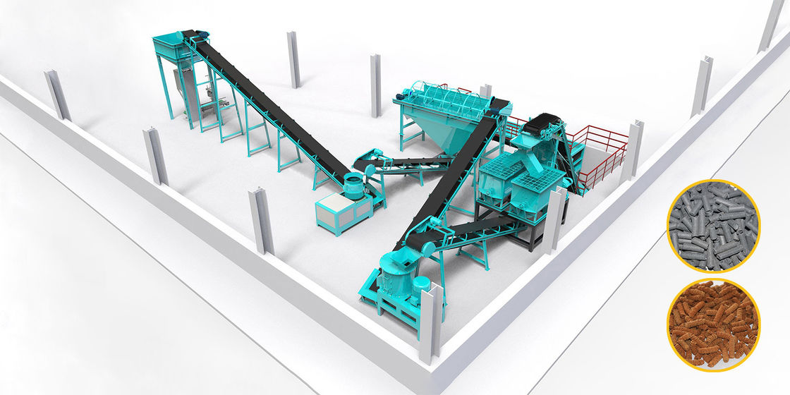 Fabricación de pellets de estiércol Línea de producción de granulación de residuos domésticos Línea de producción de granuladores de fertilizantes biológicos