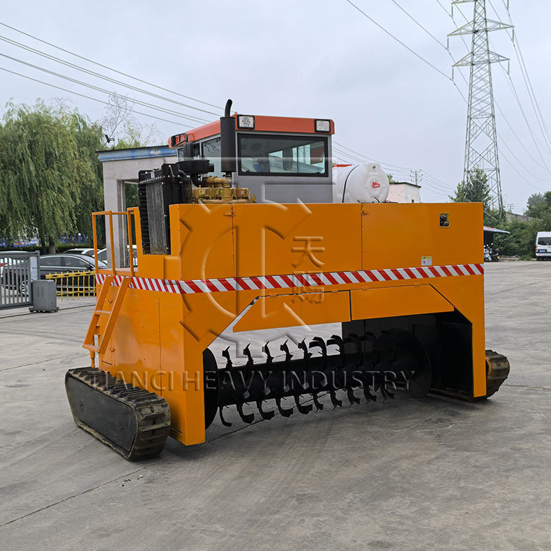 Fabricación de plantas tipo Crawler Equipo de fermentación de estiércol orgánico Compost Turner