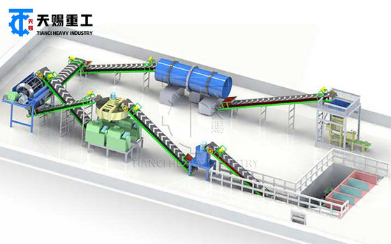 Línea de producción de fertilizantes compuestos de estiércol de vaca